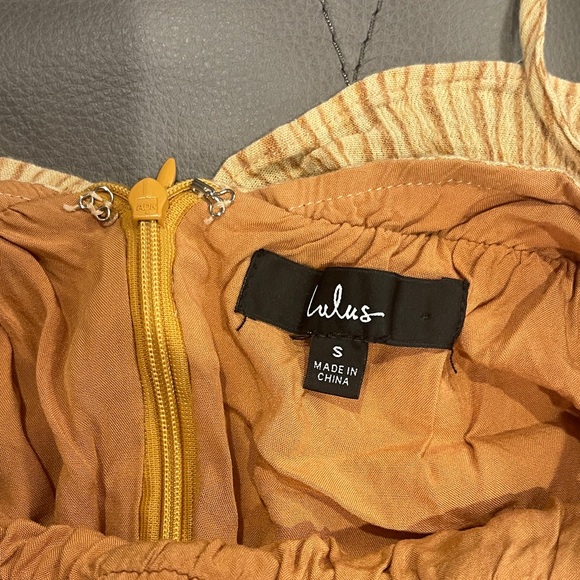 Lulu's Tan Ruffle Mini Dress - Picture 2 of 6